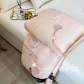 Chăn hè lụa Canada màu hồng phấn#2