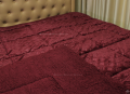 Chăn lông cừu xuất khẩu Olympia vân chìm màu đỏ rượu#5