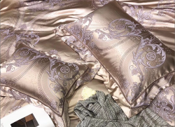 Bộ chăn ga gối lụa Singapore luxury 6 món  LSL2006#1