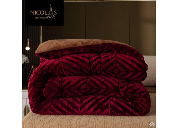 Chăn lông cừu Pháp Nicolas Đỏ Cherry NCL2013