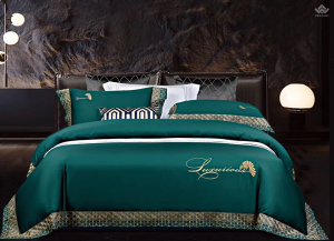 Bộ chăn ga gối lụa Singapore luxury 6 món  LSL2017