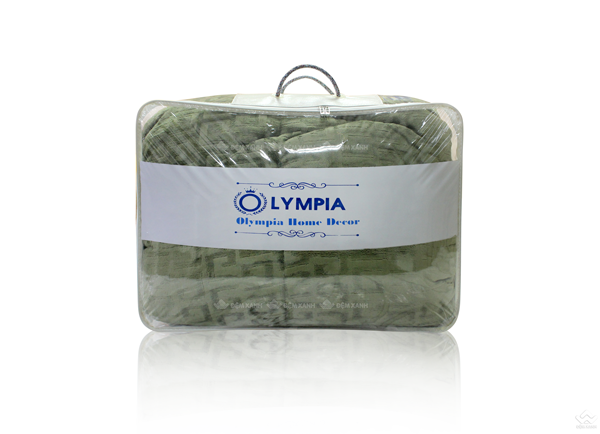 Chăn lông cừu xuất khẩu Olympia chữ vạn màu xanh cốm